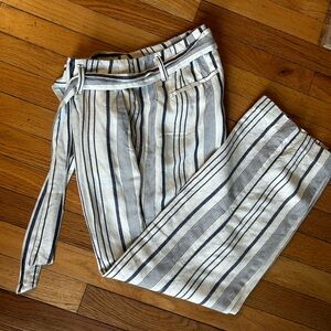 LOFT Black and White Chinos with Vertical women Stripes